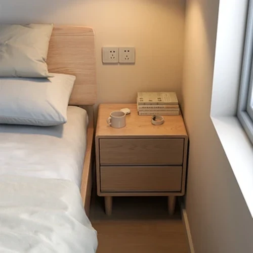 Träsalong Minimalistiskt Sängbord Modernt Skåp Förvaringsskåp Nordic Nattduksbord Mesitas De Noche Möbler HYNS