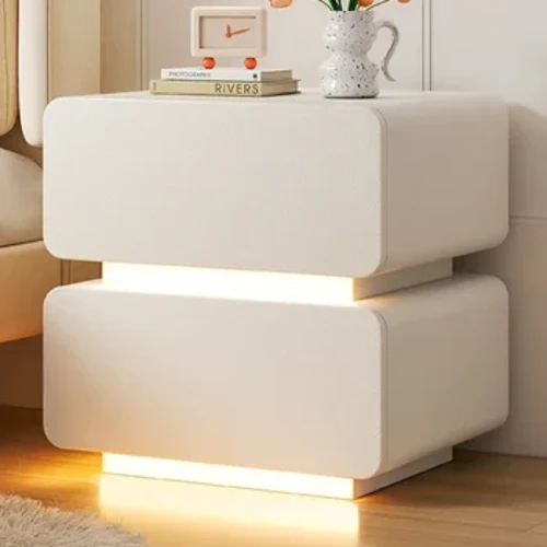 Bwrdd Ochr Byrddau ochr y Gwely Noson Stand Gwely Desg Corner Droriau Nightstand Modern ar gyfer Ystafell Wely Mesa Dodrefn Cartref Atodol YX50BT