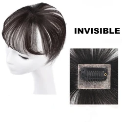 Anemone 3D Frangia di capelli umani naturali Clip Ins Frangia Trasparente Pizzo Frangia d'aria Capelli brasiliani Capelli non remy per le donne