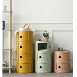 ʻO Ins Creative Storage Cabinet Nui-Layer Nightstands Modern Simple Plastic Bedside Table for Living Room Bedroom Organizer