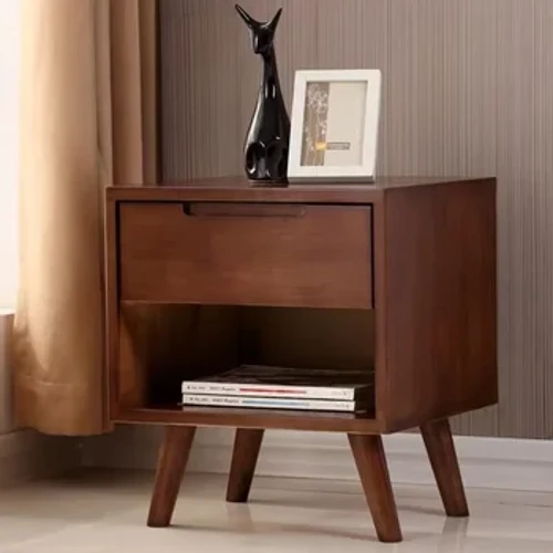 Nowoczesna szafka nocna w stylu retro z drewna do przechowywania przy łóżku Mid Century szafki nocne z szufladami stół Meuble De Rangement meble do sypialni