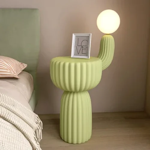Nattbord for soverom Kreativt Nattbord Gulvlampe Luksus moderne nattbord Harpiks Oppbevaringsskap Dyrekunstdekorasjon
