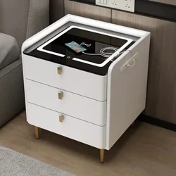 Storage Bedside Table Speaker Bluetooth Usb Charging And Wireless Lighting Mini Nightstands Library Nachtkastje Furniture HY50BT