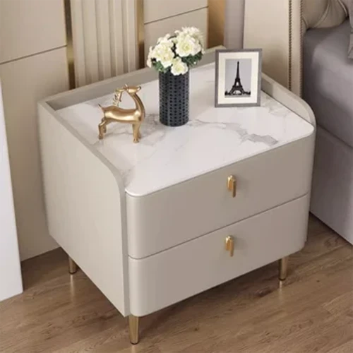 Λευκό Νυχτερινό Τραπέζι Υπνοδωματίου Nordic Minimalist Μοντέρνα πολυτελή κομοδίνα Πλαστικό συρτάρι Articulos Para El Hogar Έπιπλα ξενοδοχείου