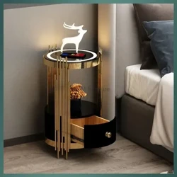 Bắc Âu Phòng Ngủ Thông Minh Đầu Giường Sạc Không Dây Nhà Đầu Giường Cho Nội Thất Phòng Ngủ Ánh Sáng Cao Cấp Bảo Quản Bên Tủ
