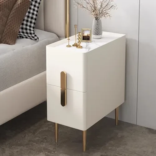 Tábla Oíche Bán Minimalist Miotal Baile Só Nua-Aimseartha Nordach Seastáin Oíche Tarraiceán Stóráil Troscán Mesitas De Noche Don Seomraí Leapa