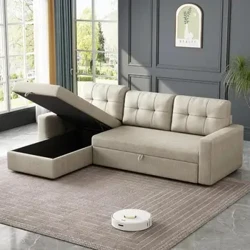 Troscán Tolg Rannóige Codlata Codlata Comhaimseartha Inchúlaithe le Chaise Stórála i bhFabraic Dorcha Liath, loingseoireacht saor in aisce