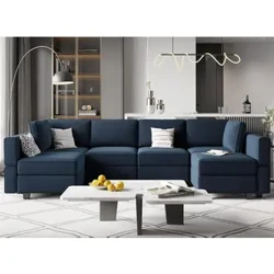 Furniture Kontemporer Reversibel Sectional Sleeper Sectional Sofa dengan Storage Chaise in Dark Grey Fabric, pengiriman gratis