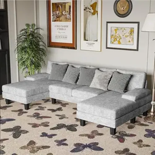 Nội Thất Đương Đại Có Thể Đảo Ngược Mặt Cắt Ngủ Mặt Cắt Sofa Với Lưu Trữ Chaise Vải Màu Xám Đậm, Miễn Phí Vận Chuyển