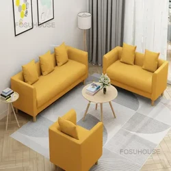 Vải tối giản hiện đại Ghế sofa phòng khách Nội thất phòng khách Sofa nhỏ cho phòng ngủ gia đình Ghế sofa đơn Ghế sofa lười giải trí