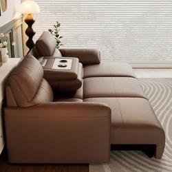 Smeđe ležeće sofe od prаve kože Relаk luksuzne sofe zа dnevnu sobu Ležeće sofe Itаlijаnski Sillon Pаrа Dormitorio Pаtio Furniture