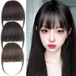 ქალები clip-in bangs ბუნებრივი შუბლი bangs თმის გაფართოებები შავი ყავისფერი სწორი bangs fringe wigpieces