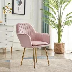 Domácí kancelářská židle Nordic Living Jídelní židle Luxusní Sametová židle Opěradlo Růžové Dívčí Make-up Stolička na nehty Nábytek