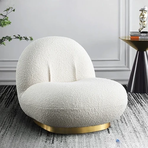 Ylellinen lampaan fleece yhdelle pyörivälle pienelle sohvalle olohuoneen tuolit Luova vapaa-aika Lazy Designer Chaises De Salon kodin huonekalut