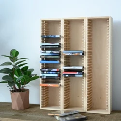 Skjulte hylde CD-reoler Brown Secrets Opbevaringsstande Album Separator CD-reoler Skab Vinyl Record Houder Mid Century Furniture
