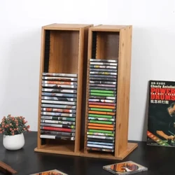 Trefnydd Retro Cd Rack Cynhwysedd Disg Cylchdroadwy Trefnydd Arddangos Moethus CD Rack Trefnydd Cludadwy De Cds Dodrefn Ciwt