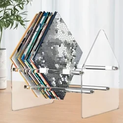 Ama-CD Racks Aphethe Isitoreji Esikhulu Isibonisi Isiteji Esicacile I-Acrylic Yesimanje Yedeskithophu Yasekhaya I-Minimalist Practical Luxury Nordic
