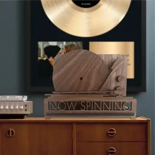 CD-Schallplattenständer, Now Playing, Holz, Tischhalter für Alben, minimalistischer, dekorativer Regal-Organizer für zu Hause zum Präsentieren von Vinyls