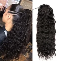 ʻO ka lauoho lauoho lauoho kanaka Brazilian Afro Clip in Extensions no nā wahine ʻeleʻele Remy kala maoli Yepei Pony Tail.