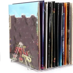 Plastik Bening LP Vinyl Record Stand CD Rak Turntable Rekaman Nglumpukake Penyimpanan Rak Pameran Dudukan Album Record Organzier