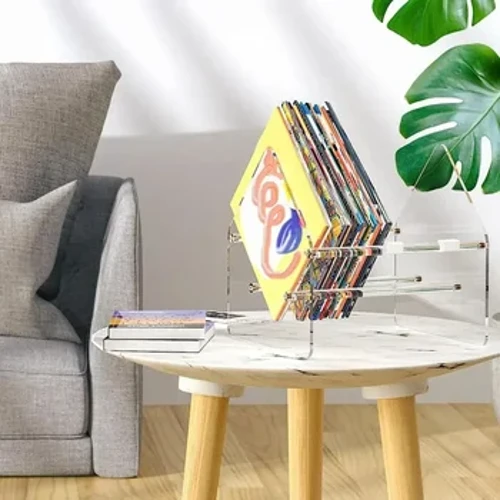 Giá đỡ lưu trữ bản ghi Giá đỡ CD Giá đỡ màn hình công suất lớn Chất liệu acrylic trong suốt Giá đỡ máy tính để bàn hiện đại Lưu trữ giá đỡ bản ghi cho gia đình