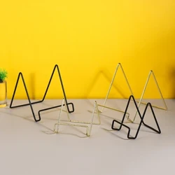 Fashion Home Sort/Guld Holder Metal Desktop Display Stand Opbevaringshylde Til CD LP Vinyl Record EP Magazine plakat display