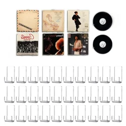 10 Pcs/set Vinyl Record Rak Display Tinggi Transparan Dinding Akrilik Rekaman Rak Kait Tanpa Sekrup Foto CD Rekam Dinding Hook
