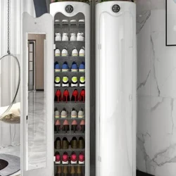 Intelligent sterilization disinfection rotating shoe cabinet shoe rack round cylindrical cabinet doorway household storage deo