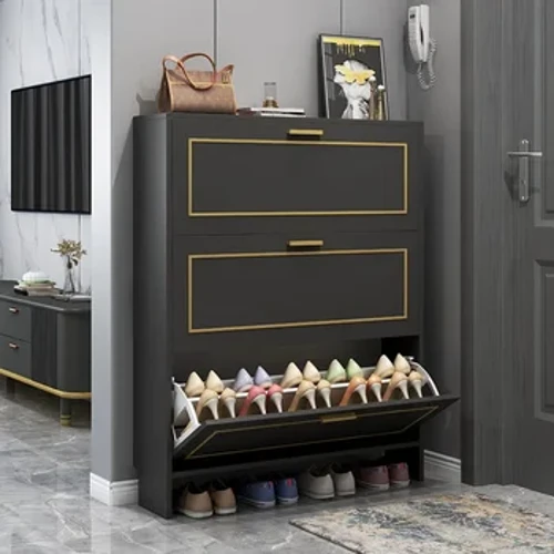 Dulap pentru pantofi negru pentru intrare, pliabil economisind spațiu, dulap pentru pantofi nordic modern, rezistent la praf, mobilier de lux Scarpiera