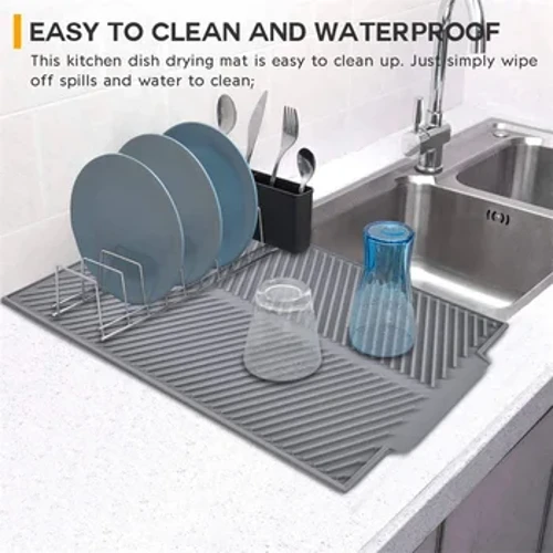 Foldable Insulated Soft Rubber Dishes Protector Sink Mat Table Kusina Tahanan Anti Slip Drying Dishes Drain Mat Kitchen Sink Mat