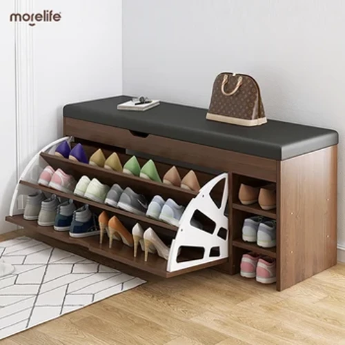 Moderno de madeira sapatos rack armazenamento fezes entrada hall sapato armários banco branco sala estar schoenenkast móveis para casa