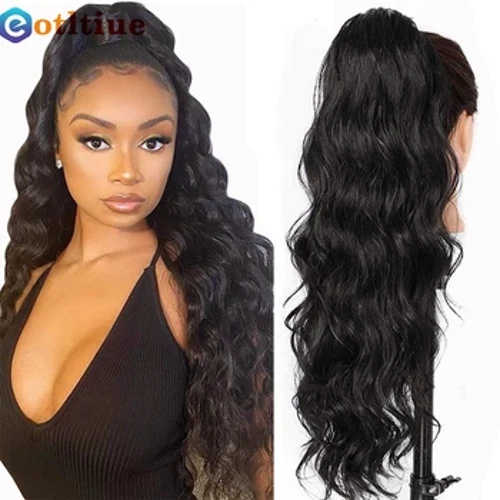 I-Body Wave Human Hair Drawstring Isiqeshana sePonytail E-Brazilian Remy Hair Ponytail Umbala Wemvelo Ongazweli Umsila Wehhashi Wabesifazane