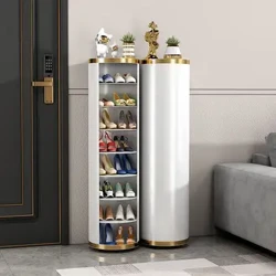 Dulap rotund rotund pentru pantofi Pardoseală de uz casnic Raft pentru pantofi cu mai multe straturi Ușă de intrare Dormitor Dulap de depozitare rezistent la praf, lateral pe perete