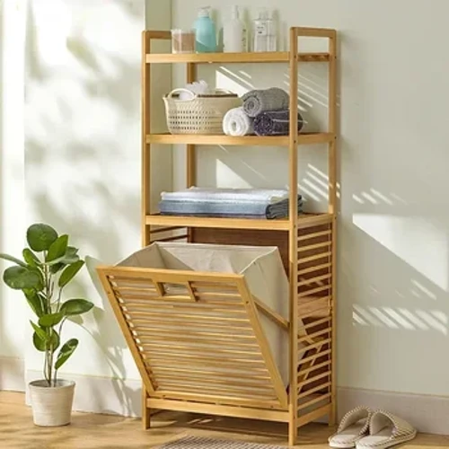 Giỏ đựng đồ giặt có kệ 3 tầng Giỏ nghiêng, Giỏ đựng đồ giặt Sắp xếp Kệ đựng đồ trong phòng tắm cho phòng giặt, phòng tắm