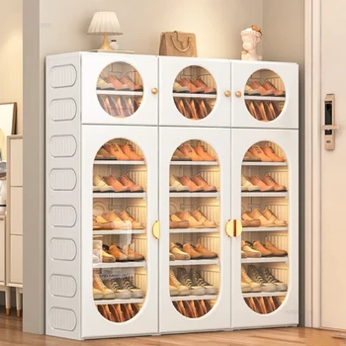 Libreng Pag-install Gabinete ng Sapatos Living Room Furniture Pagpasok sa Bahay Panloob na Multilayer Dust-proof na Organizer ng Sapatos na Plastic Shoe Rack