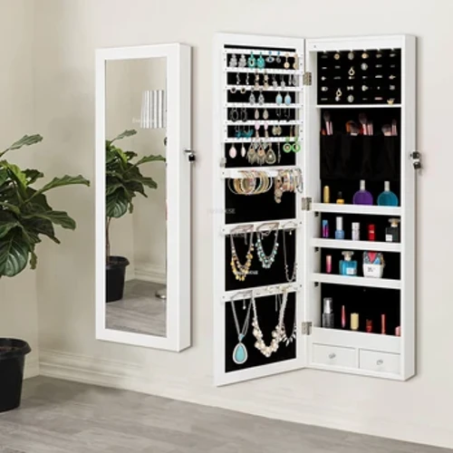 Cabinets Scáthán Baile Cailín Nua-Aimseartha Makeup Seomraí Leapa Scáthán Comh-Aireachta Seomra Maireachtála Adhmaid Crochta Comh-Aireachta Stórála Jewelry Scáthán Iomlán Comhlacht