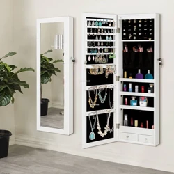 Cabinets Scáthán Baile Cailín Nua-Aimseartha Makeup Seomraí Leapa Scáthán Comh-Aireachta Seomra Maireachtála Adhmaid Crochta Comh-Aireachta Stórála Jewelry Scáthán Iomlán Comhlacht