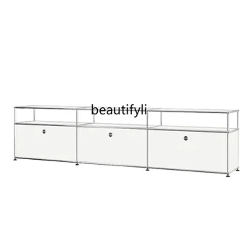 Tùy chỉnh Trung Cổ Mô-đun Kết Hợp Tủ Tivi Thép không gỉ Hiện Đại Nhà Đơn Giản Phòng Khách Bảo Quản Tủ đựng đồ có khóa