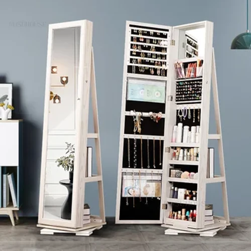 Minimalistiske Makeup Spejl Skabe Hotel Villa Opbevaringsstand Kreativ Designer Roterende Gulv Sovesal Hjem Fuldlængde Spejl