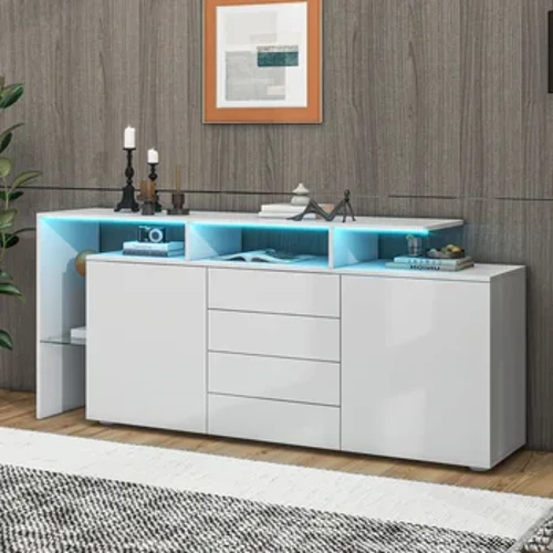 LED-vitrine, Woonkamerkast, Staankast, TV-kast, Woonkamerwand, Multifunctionele kast, Buffetkast Eetkamer