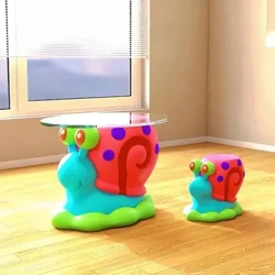 Creative Cartoon Movable Small Table, Light Luxury, High-end Small Snail Coffee Table, Shoe Changing Stool, Home Decoration