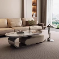 Tŷ Bwrdd Coffi Modern Ystafell Fyw Dylunio Cartref Soffa Moethus Tabl Metel Tabl Esthetig Basse Addurno Dodrefn Moderne