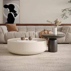 Living Room Center Round Wooden Storage Frames Floor Salon Kopi Tabel Kursi Mesa De Centro Furniture