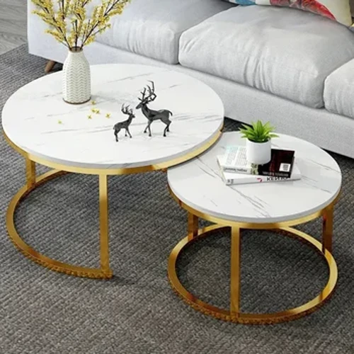 Table basse nordique moderne ronde de luxe blanc rangement Table basse sol maison Stolik Kawowy salon ensembles meubles CJ-102