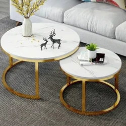 Modernong Nordic Coffee Table Round Luxury White Storage Coffee Table Floor Home Stolik Kawowy Living Room Sets Furniture CJ-102