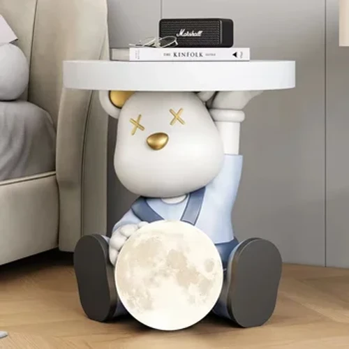Ornamentos para luminária de chão de sala de estar com urso violento, armário de TV, mesa de cabeceira, mesa de centro grande, mesa lateral de sofá, mesa de centro