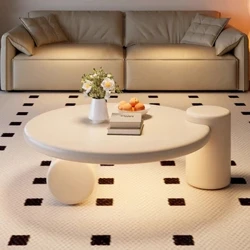 Italian Minimalist Coffee Table Living Room Round Modern Small Aesthetic White Coffee Table Gloss Stolik Kawowy Mga Item sa Bahay