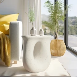 17.7" Seastán Tábla Pedestal Maisiúchán cábáin, Polyresin Handcast, Tábla Deiridh Dath Iomlán, Tábla Taobh, Seastán Plandaí