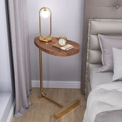 Sofa Tray Table 63cm High Side Table Mga Sopa at Bed Snack Table para sa Sala na Silid-tulugan na Maliit na End Table na may Metal Frame