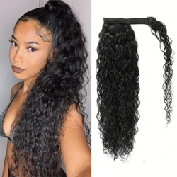 ʻO ka Wave Ponytail Nā Hoʻonui lauoho kanaka e hoʻopili ʻia a puni ka Clip ma nā hoʻonui ʻia ʻana no nā wahine 10-30 ʻīniha Magic Paste Pony Tail
